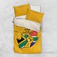 Personalised South Africa Bedding Set African Pattern Happy Freedom Day Yellow Version
