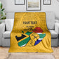 Personalised South Africa Blanket African Pattern Happy Freedom Day Yellow Version