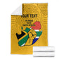 Personalised South Africa Blanket African Pattern Happy Freedom Day Yellow Version