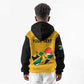 Personalised South Africa Kid Hoodie African Pattern Happy Freedom Day Yellow Version