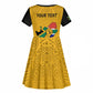 Personalised South Africa Kid Short Sleeve Dress African Pattern Happy Freedom Day Yellow Version