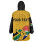 Personalised South Africa KId Wearable Blanket Hoodie African Pattern Happy Freedom Day Yellow Version