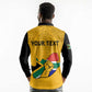 Personalised South Africa Long Sleeve Polo Shirt African Pattern Happy Freedom Day Yellow Version