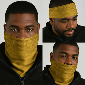 South Africa Neck Gaiter African Pattern Happy Freedom Day Yellow Version - African Pride