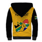 Personalised South Africa Sherpa Hoodie African Pattern Happy Freedom Day Yellow Version