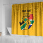 Personalised South Africa Shower Curtain African Pattern Happy Freedom Day Yellow Version