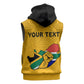 Personalised South Africa Sleeveless Hoodie African Pattern Happy Freedom Day Yellow Version - African Pride