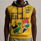 Personalised South Africa Sleeveless Hoodie African Pattern Happy Freedom Day Yellow Version - African Pride