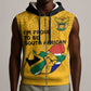Personalised South Africa Sleeveless Zip Hoodie African Pattern Happy Freedom Day Yellow Version - African Pride