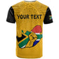 Personalised South Africa T shirt African Pattern Happy Freedom Day Yellow Version