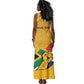 Personalised South Africa Tank Maxi Dress African Pattern Happy Freedom Day Yellow Version