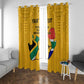 Personalised South Africa Window Curtain African Pattern Happy Freedom Day Yellow Version