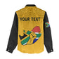Personalised South Africa Women Casual Shirt African Pattern Happy Freedom Day Yellow Version LT14