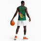 Personalised South Africa Basketball Jersey African Pattern Happy Freedom Day Green Version - African Pride