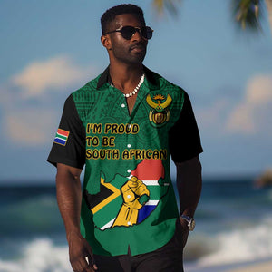 Personalised South Africa Hawaiian Shirt African Pattern Happy Freedom Day Green Version