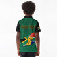Personalised South Africa Kid Polo Shirt African Pattern Happy Freedom Day Green Version