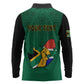 Personalised South Africa Long Sleeve Polo Shirt African Pattern Happy Freedom Day Green Version