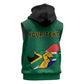 Personalised South Africa Sleeveless Hoodie African Pattern Happy Freedom Day Green Version - African Pride