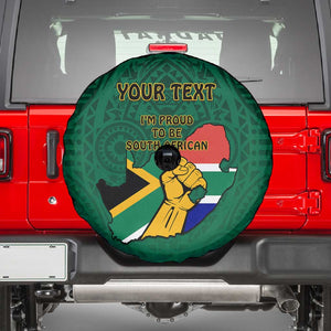 Personalised South Africa Spare Tire Cover African Pattern Happy Freedom Day Green Version