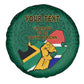 Personalised South Africa Spare Tire Cover African Pattern Happy Freedom Day Green Version