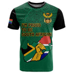 Personalised South Africa T shirt African Pattern Happy Freedom Day Green Version
