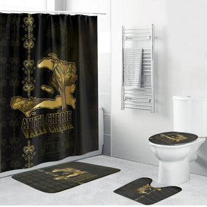 Afro-Haitians Ayiti Cherie Bathroom Set Haiti Map Kanson Wouj Veve Vodou