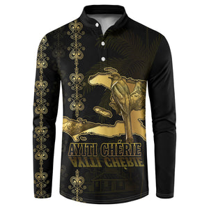 Afro-Haitians Ayiti Cherie Button Sweatshirt Haiti Map Kanson Wouj Veve Vodou