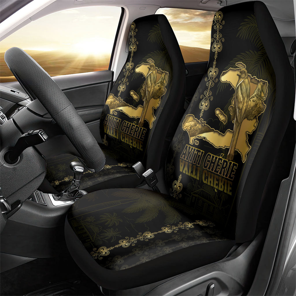 Afro-Haitians Ayiti Cherie Car Seat Cover Haiti Map Kanson Wouj Veve Vodou