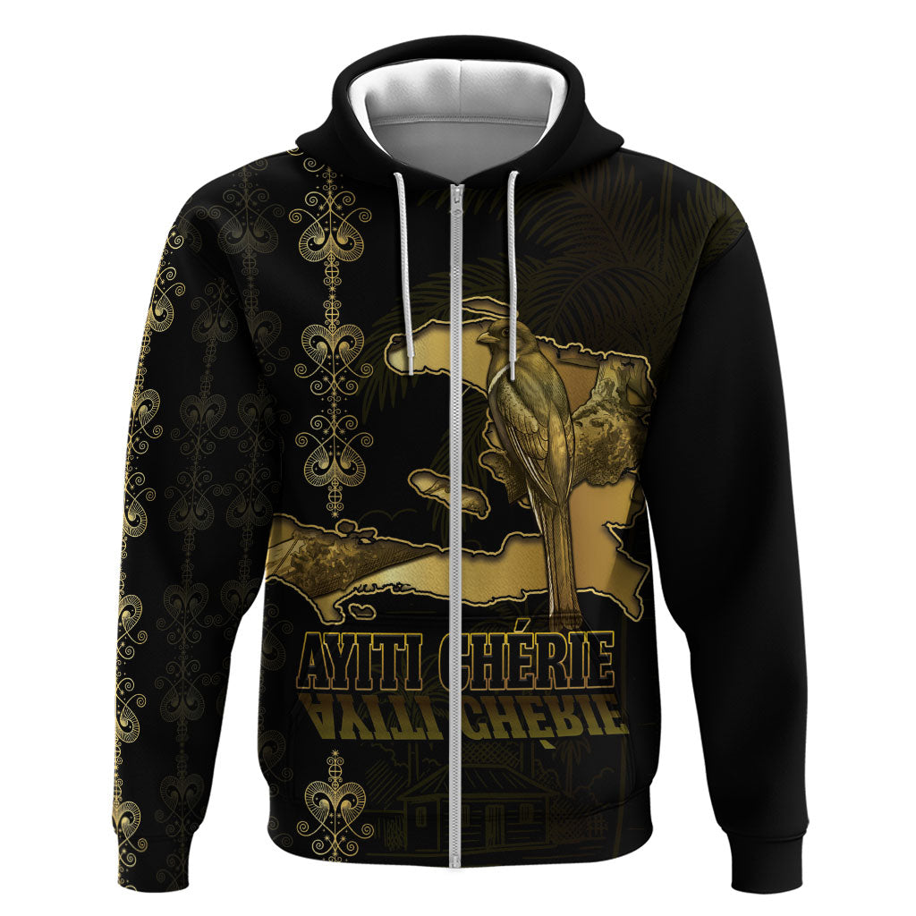 Afro-Haitians Ayiti Cherie Hoodie Haiti Map Kanson Wouj Veve Vodou