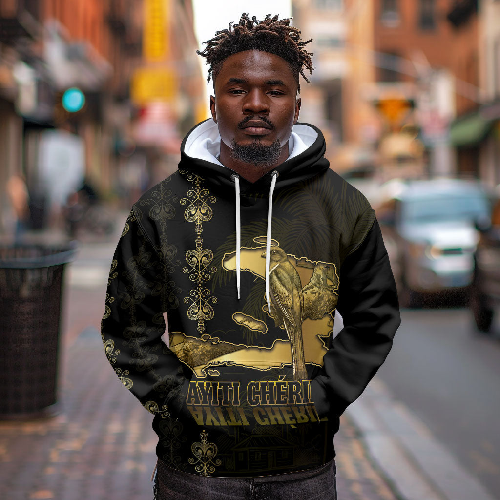 Afro-Haitians Ayiti Cherie Hoodie Haiti Map Kanson Wouj Veve Vodou