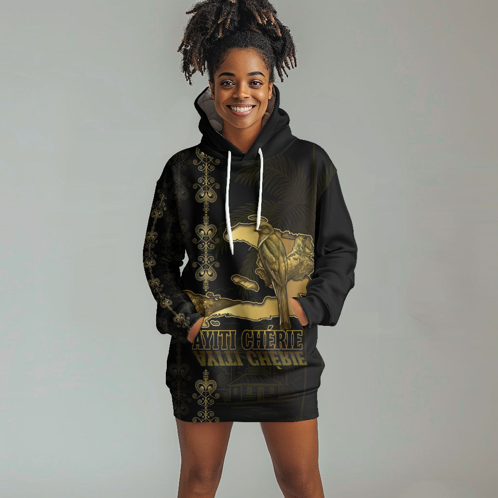 Afro-Haitians Ayiti Cherie Hoodie Dress Haiti Map Kanson Wouj Veve Vodou