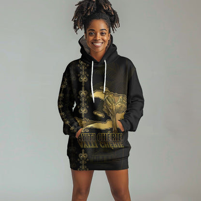 Afro-Haitians Ayiti Cherie Hoodie Dress Haiti Map Kanson Wouj Veve Vodou
