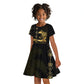 Afro-Haitians Ayiti Cherie Kid Short Sleeve Dress Haiti Map Kanson Wouj Veve Vodou