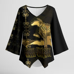 Afro-Haitians Ayiti Cherie Kimono Sleeve Blouse Haiti Map Kanson Wouj Veve Vodou