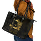 Afro-Haitians Ayiti Cherie Leather Tote Bag Haiti Map Kanson Wouj Veve Vodou
