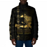 Afro-Haitians Ayiti Cherie Padded Jacket Haiti Map Kanson Wouj Veve Vodou