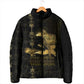Afro-Haitians Ayiti Cherie Padded Jacket Haiti Map Kanson Wouj Veve Vodou