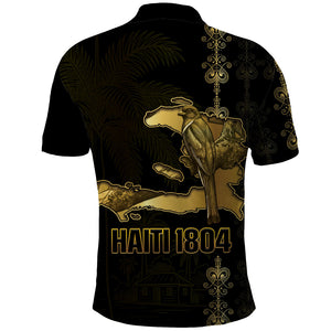 Afro-Haitians Ayiti Cherie Polo Shirt Haiti Map Kanson Wouj Veve Vodou