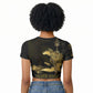 Afro-Haitians Ayiti Cherie Raglan Cropped T shirt Haiti Map Kanson Wouj Veve Vodou