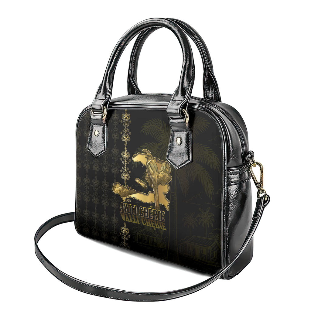 Afro-Haitians Ayiti Cherie Shoulder Handbag Haiti Map Kanson Wouj Veve Vodou
