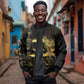 Afro-Haitians Ayiti Cherie Sleeve Zip Bomber Jacket Haiti Map Kanson Wouj Veve Vodou