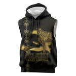 Afro-Haitians Ayiti Cherie Sleeveless Hoodie Haiti Map Kanson Wouj Veve Vodou
