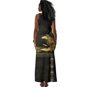 Afro-Haitians Ayiti Cherie Tank Maxi Dress Haiti Map Kanson Wouj Veve Vodou