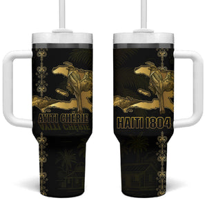Afro-Haitians Ayiti Cherie Tumbler With Handle Haiti Map Kanson Wouj Veve Vodou