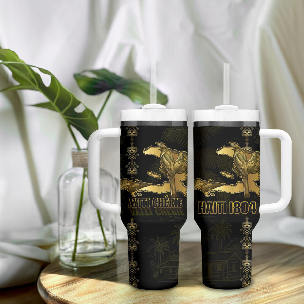 Afro-Haitians Ayiti Cherie Tumbler With Handle Haiti Map Kanson Wouj Veve Vodou
