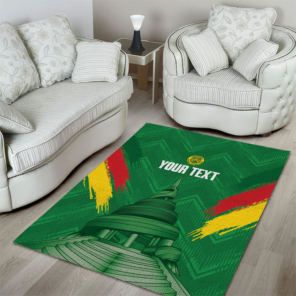 Cameroon Football Custom Area Rug Reunification Monument Les Lionnes Indomptables