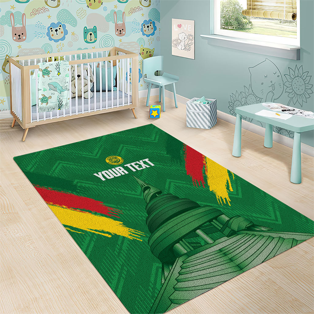 Cameroon Football Custom Area Rug Reunification Monument Les Lionnes Indomptables