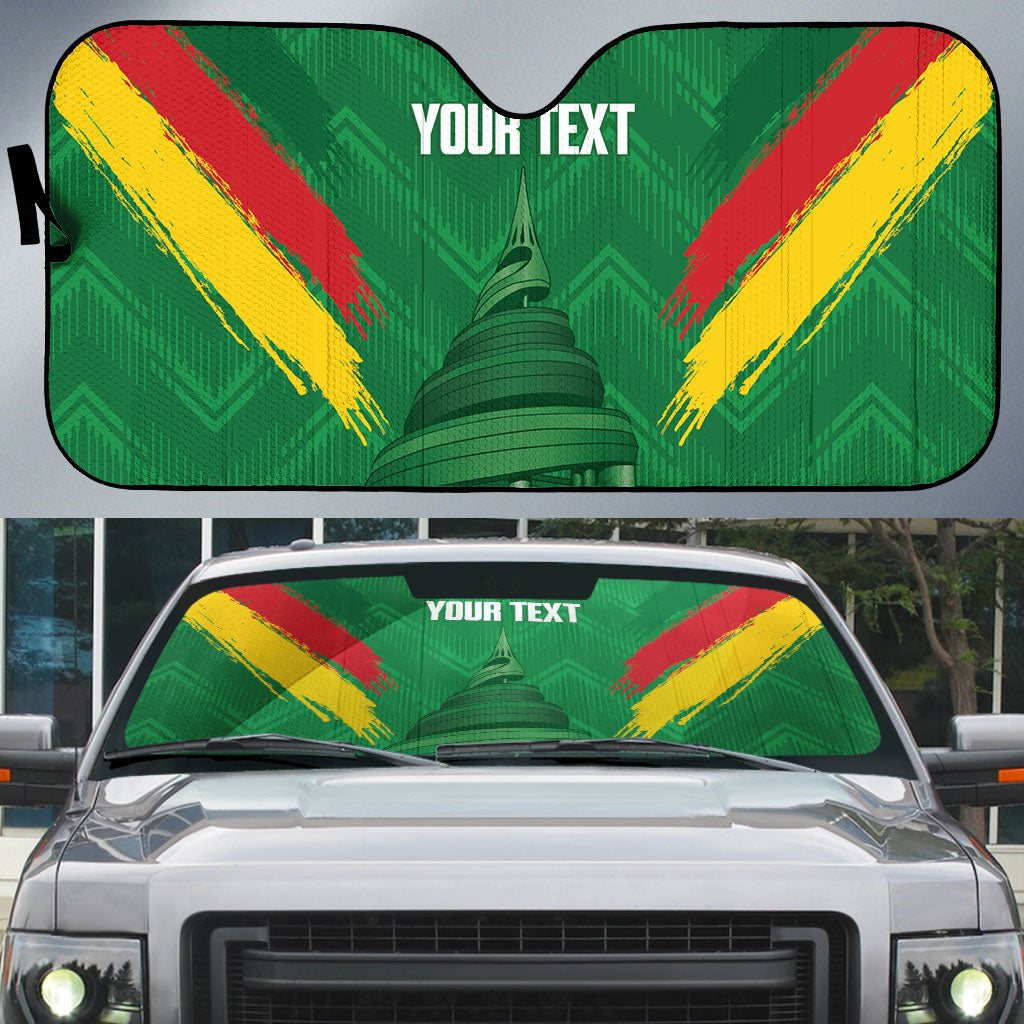 Cameroon Football Custom Auto Sun Shade Reunification Monument Les Lionnes Indomptables