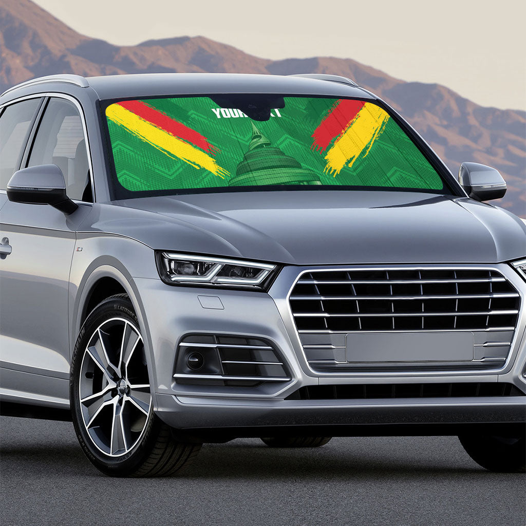 Cameroon Football Custom Auto Sun Shade Reunification Monument Les Lionnes Indomptables
