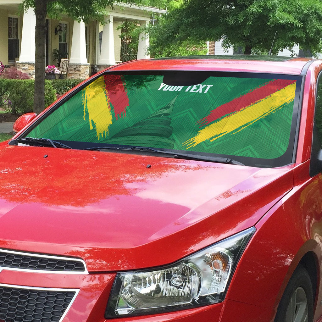 Cameroon Football Custom Auto Sun Shade Reunification Monument Les Lionnes Indomptables